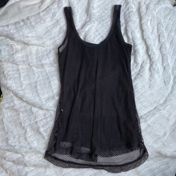 FABLETICS Madison Grey Charcoal Mesh Tank Top Workout Small - Picture 2 of 3